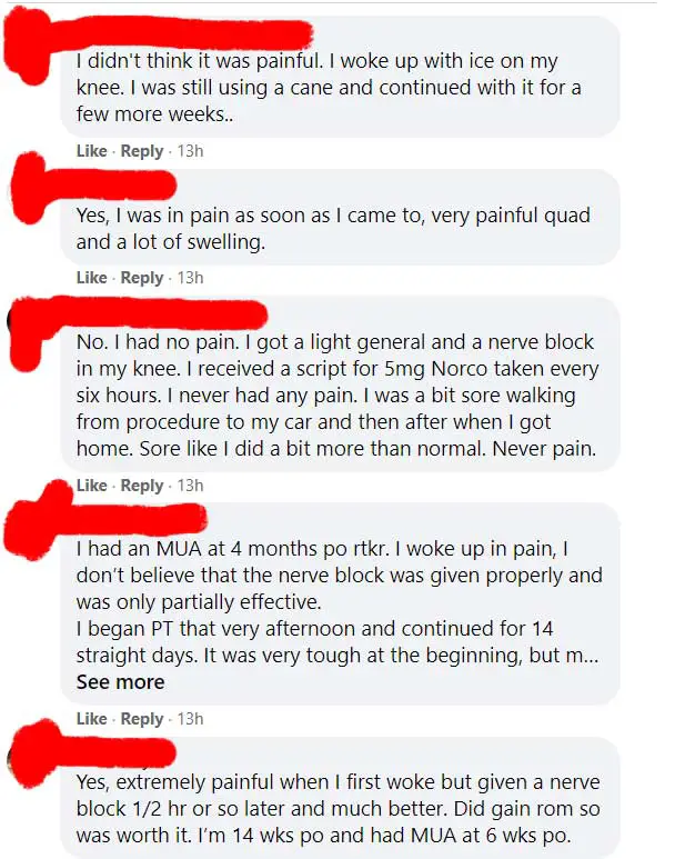 Facebook Screenshot of Comments About MUA