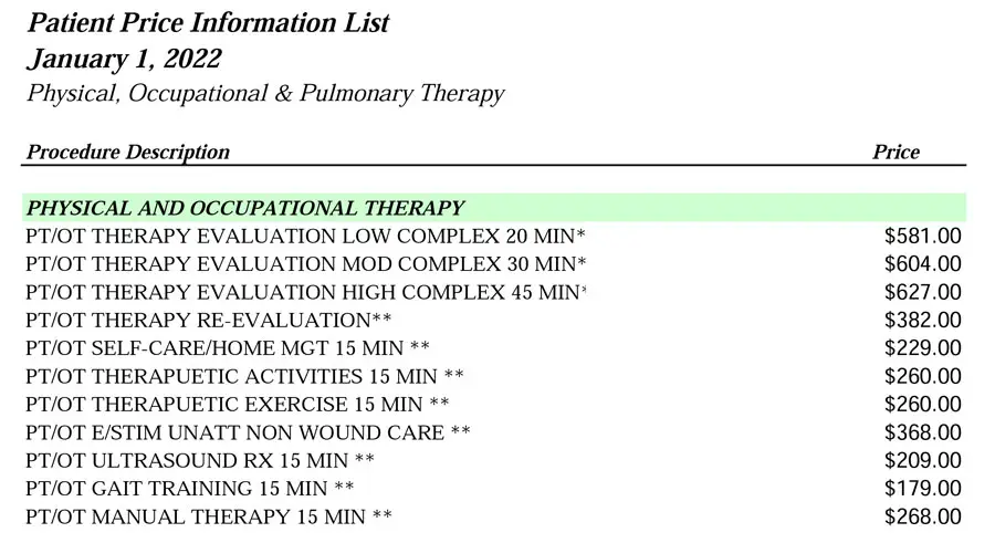 How much does physical therapy cost?